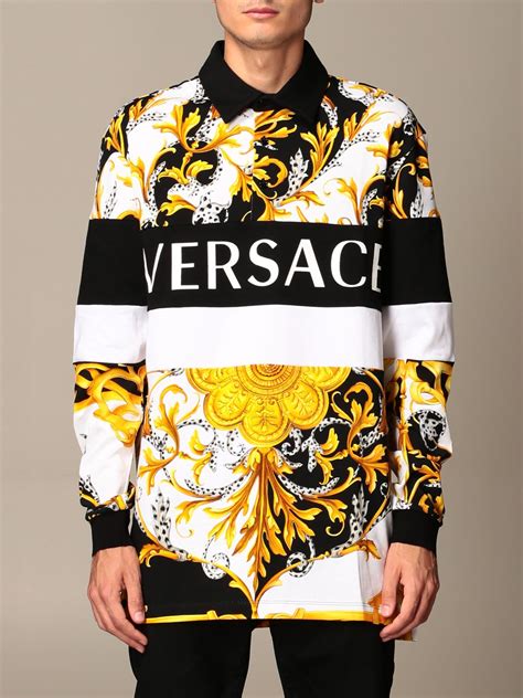 versace polo long sleeve|versace polo price.